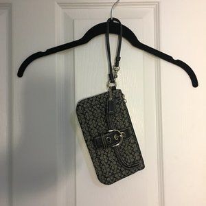 Coach Black & Grey Wristlet
